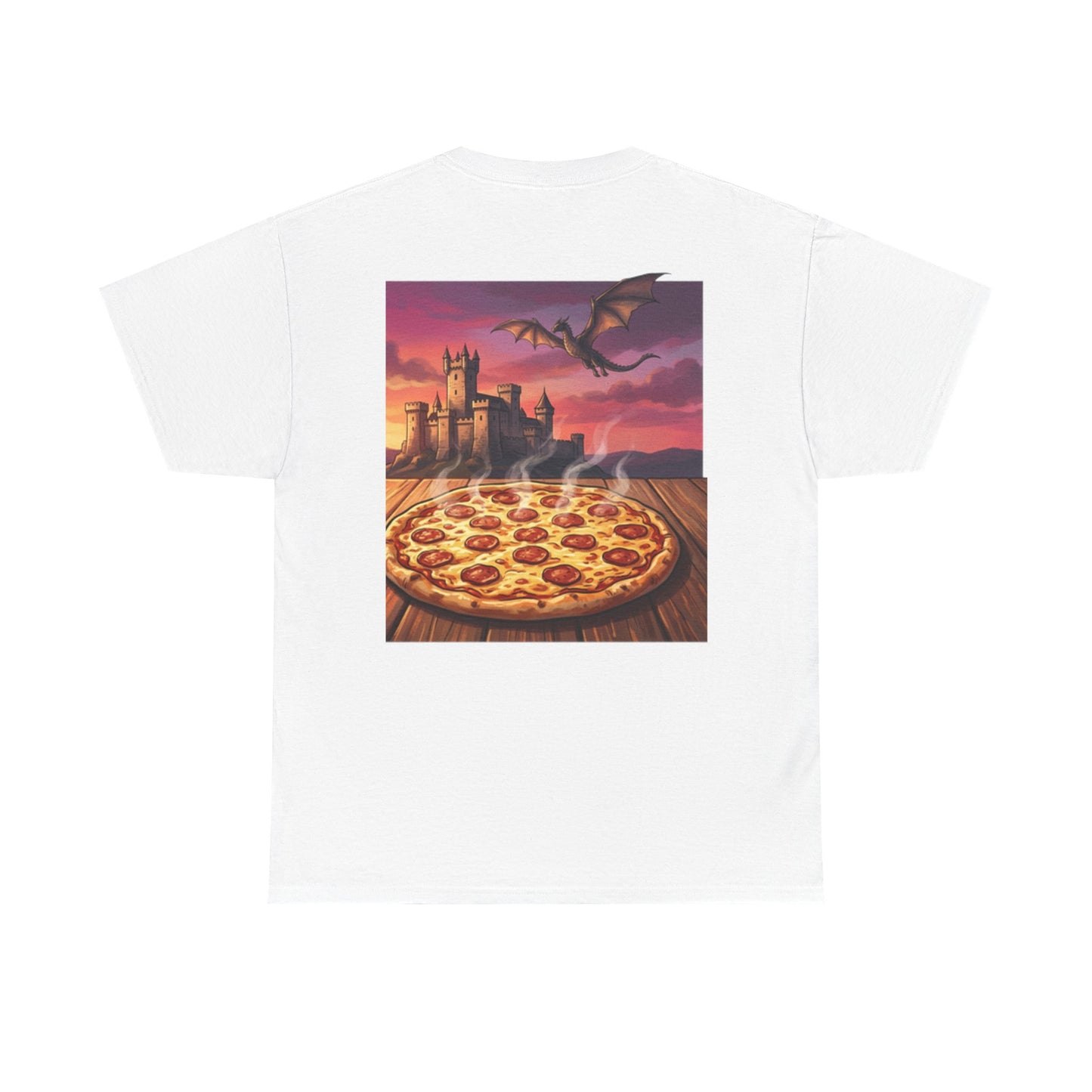 Fantasy Pizza Tee — Dragon Castle Pizza Graphic Shirt