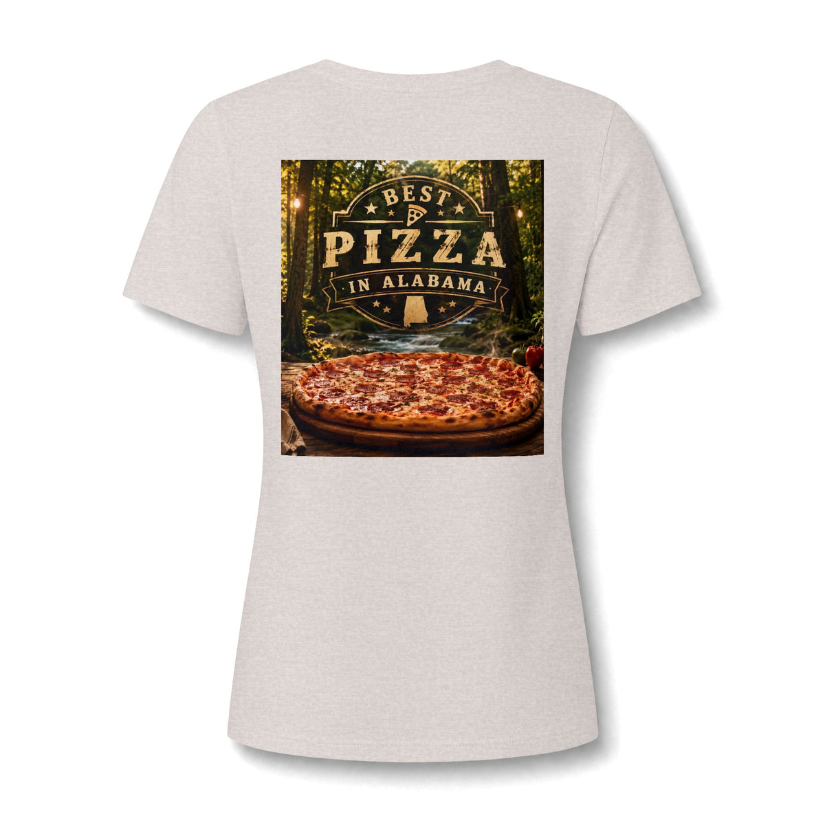 Best Pizza in Alabama T-Shirt — Women's V‑Neck Pizza Lover Tee