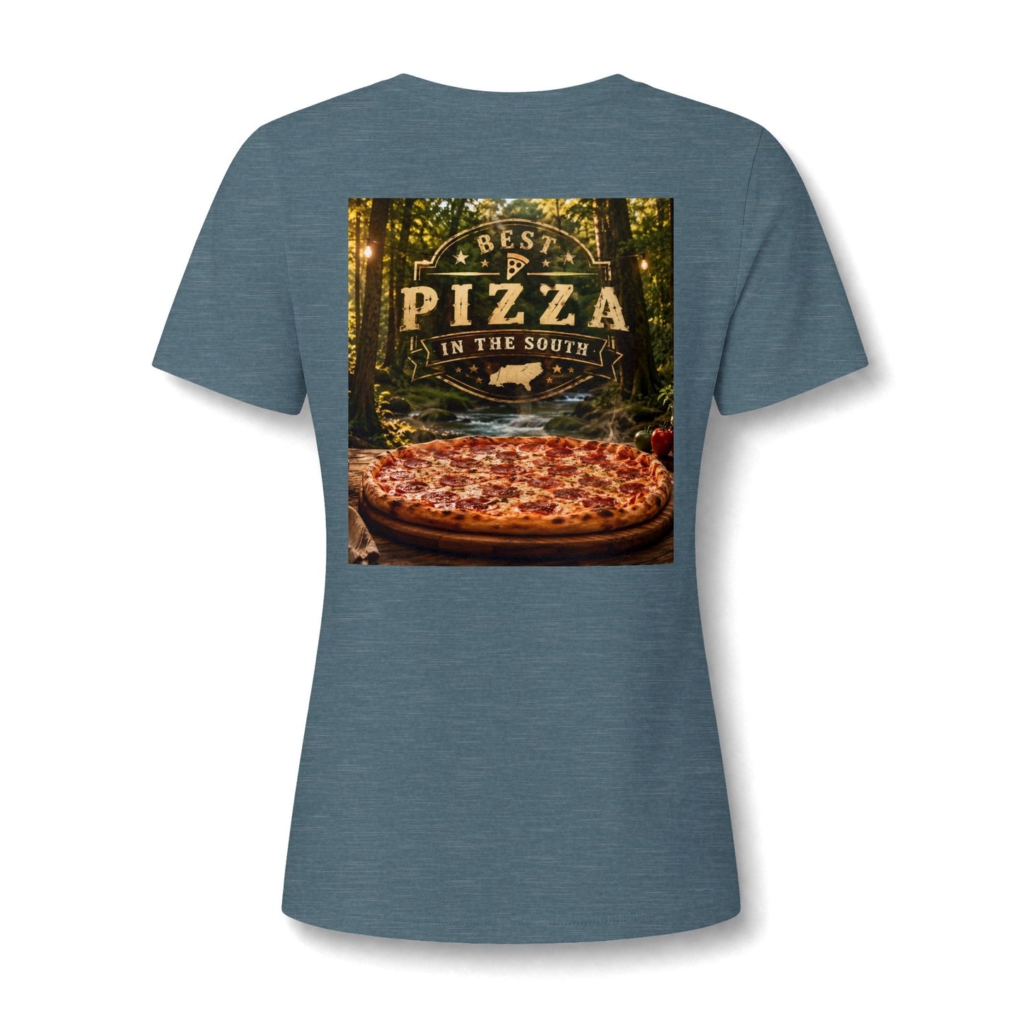 Pizza In The South V-Neck Tee — Women's Pizza Lover Shirt
