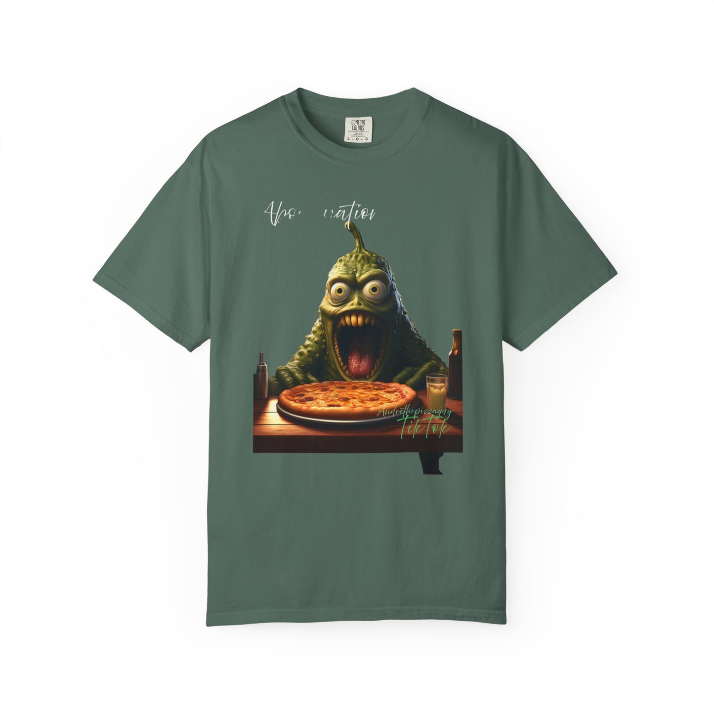 Monster Eating Pizza T-Shirt — Funny Creepy Pizza Lover Tee