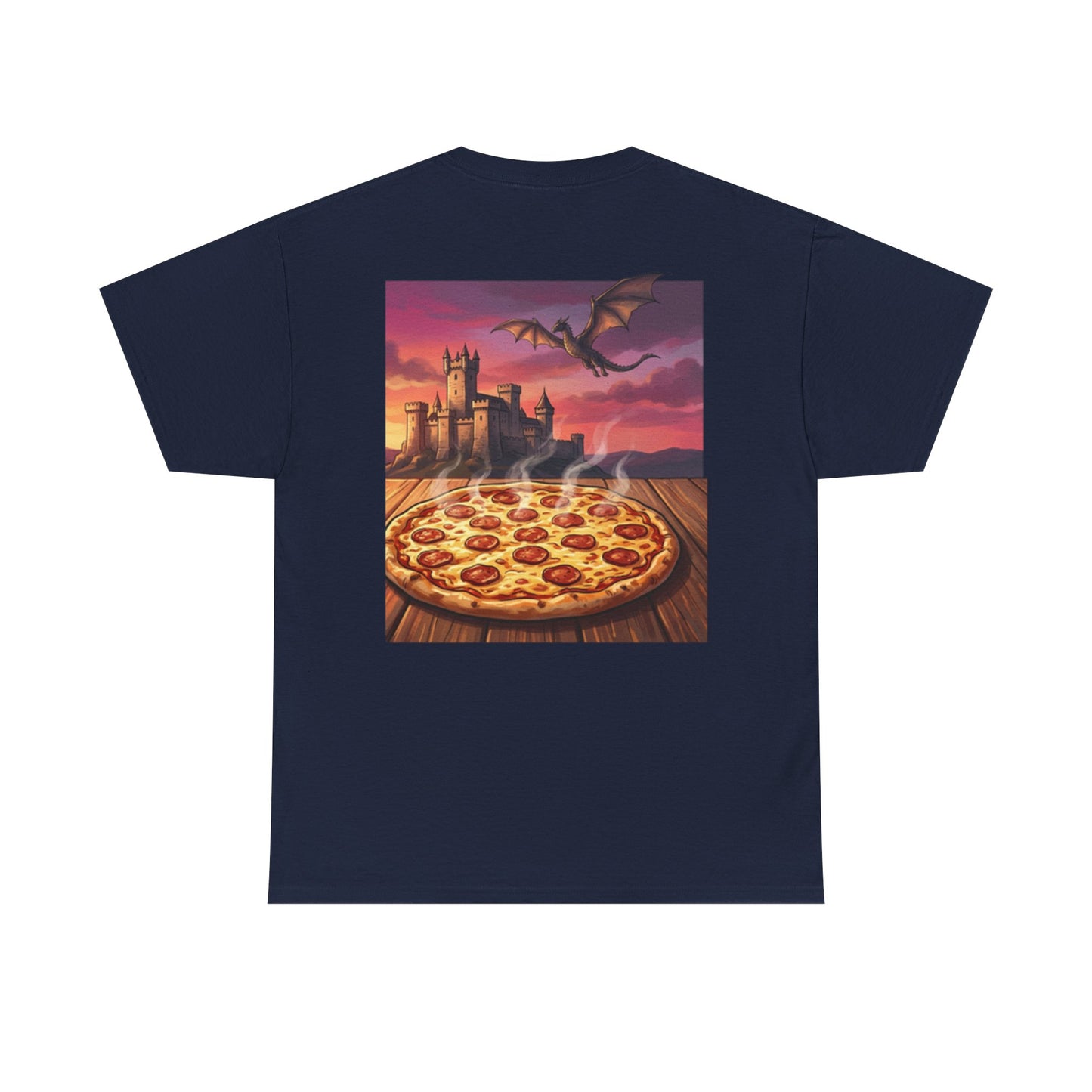 Fantasy Pizza Tee — Dragon Castle Pizza Graphic Shirt
