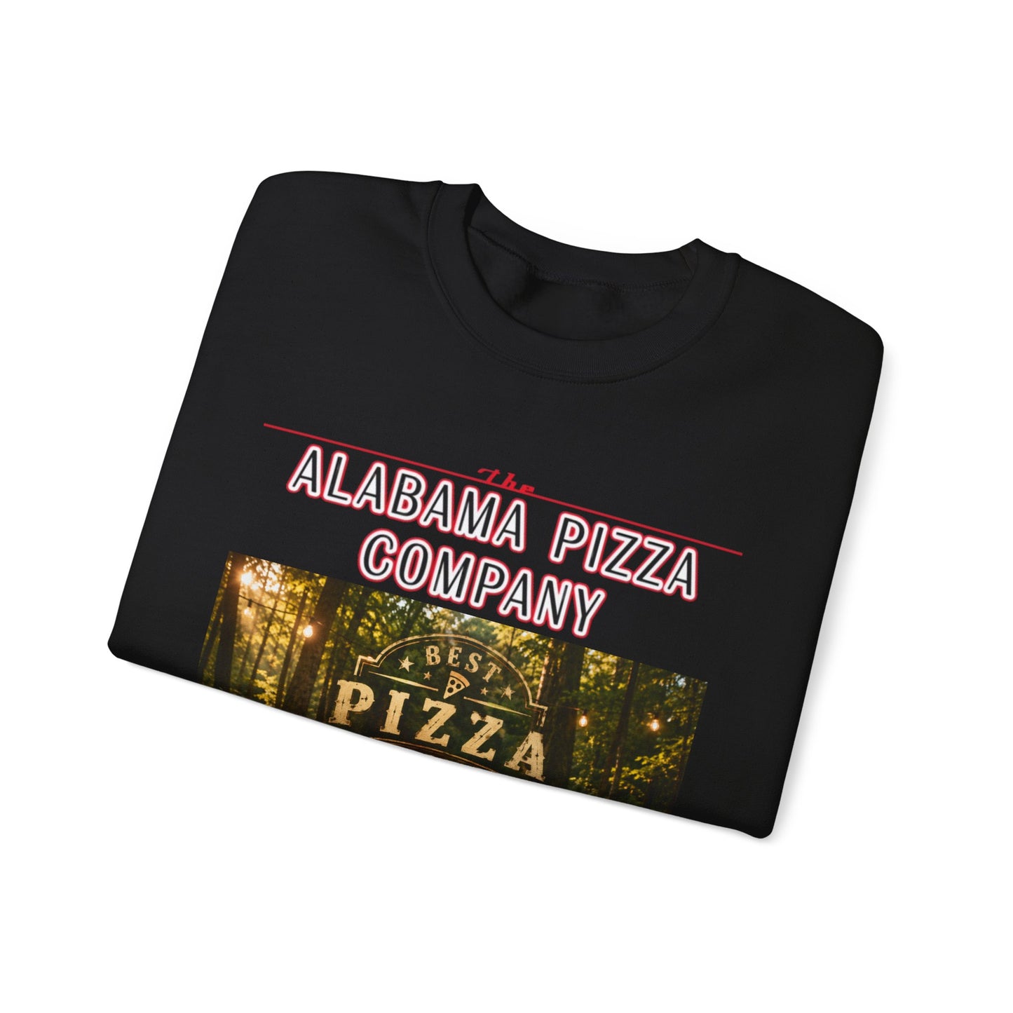 Pizza Crewneck Sweatshirt — Alabama Pizza Company Vintage Pizzeria Design