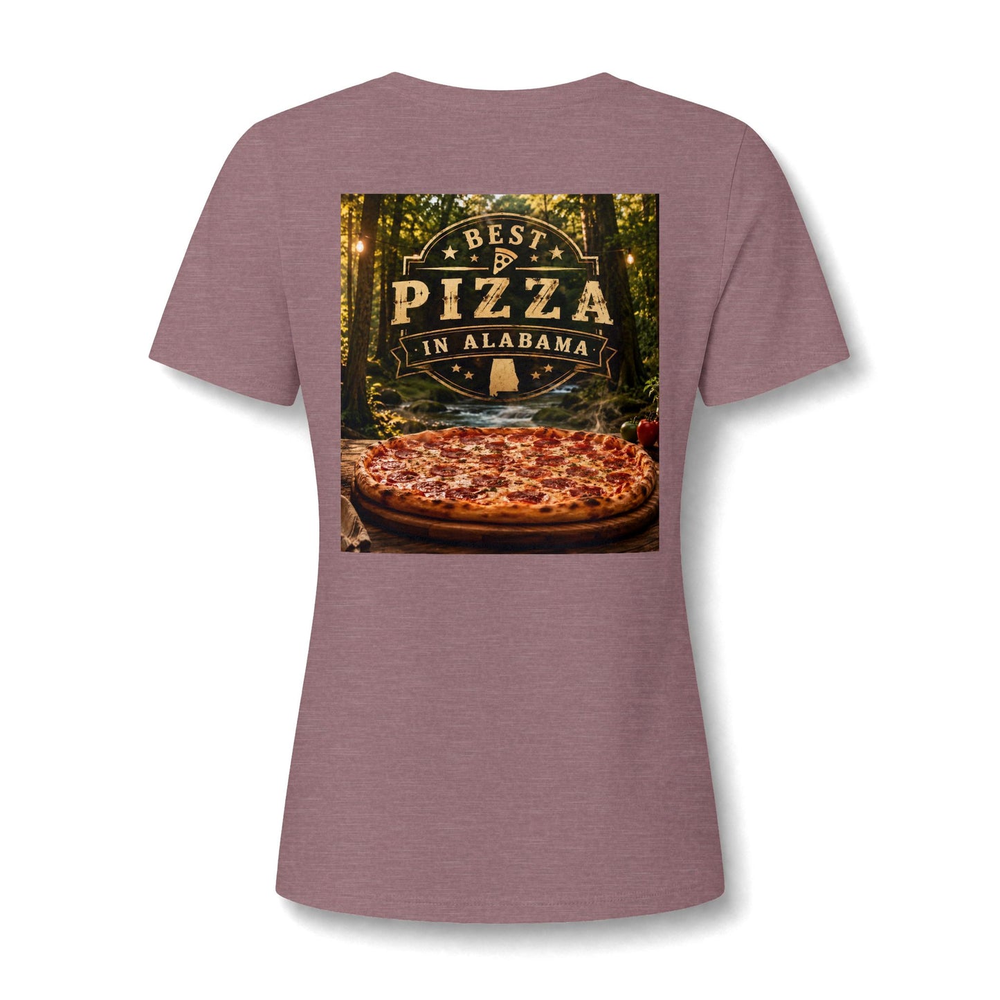 Best Pizza in Alabama T-Shirt — Women's V‑Neck Pizza Lover Tee