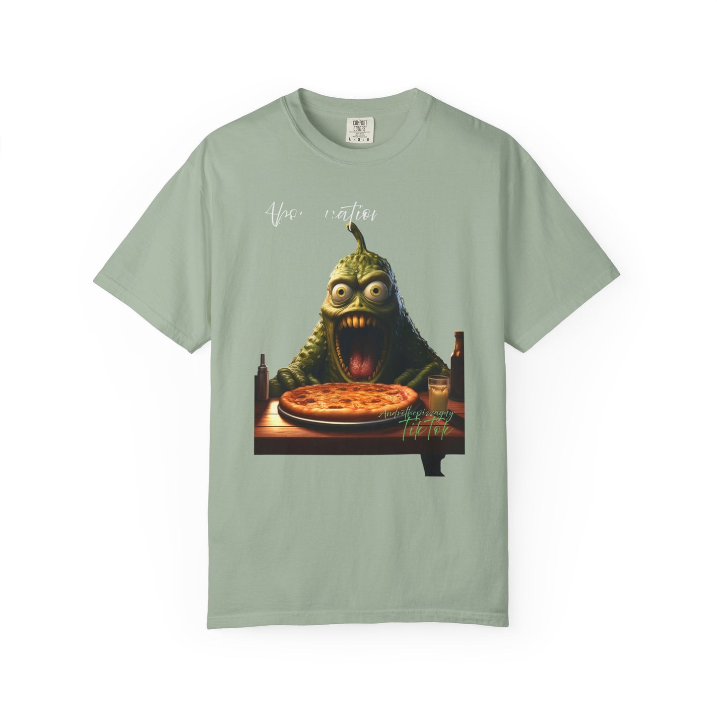 Monster Eating Pizza T-Shirt — Funny Creepy Pizza Lover Tee