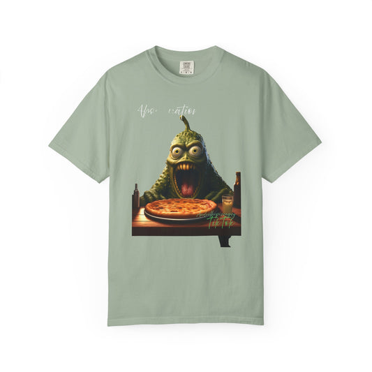 Monster Eating Pizza T-Shirt — Funny Creepy Pizza Lover Tee