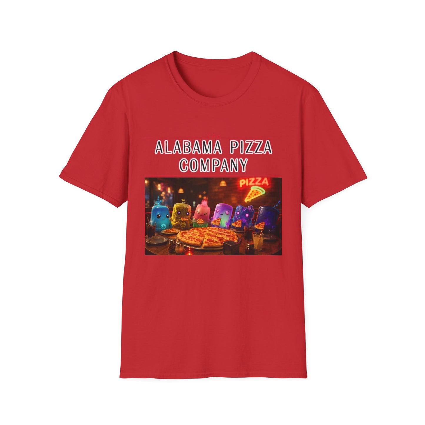 T-Shirt — "The Alabama Pizza Company" Neon Pizzeria Graphic Tee
