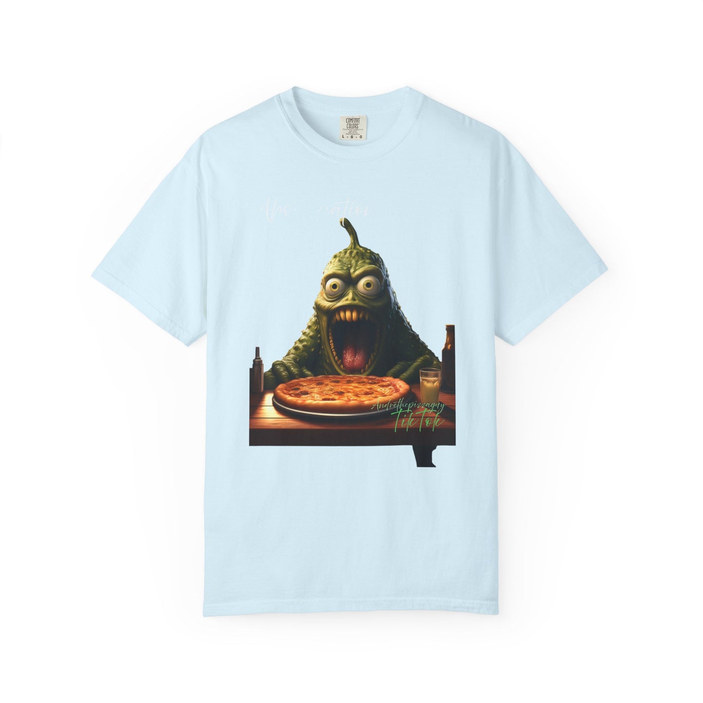 Monster Eating Pizza T-Shirt — Funny Creepy Pizza Lover Tee