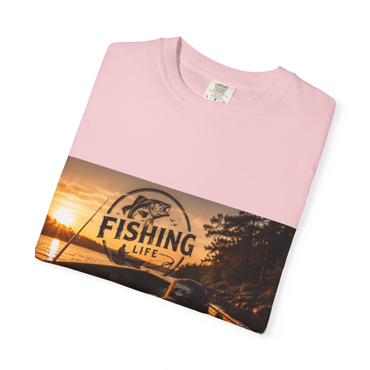Fishing Life T-Shirt — Sunset Boat Pizza Graphic Tee