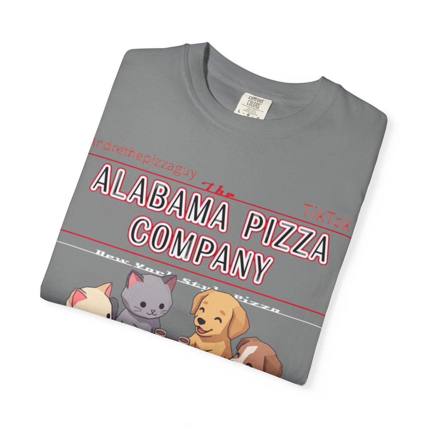 Alabama Pizza Company T-Shirt — Cute Dogs Sharing Pizza Graphic Tee