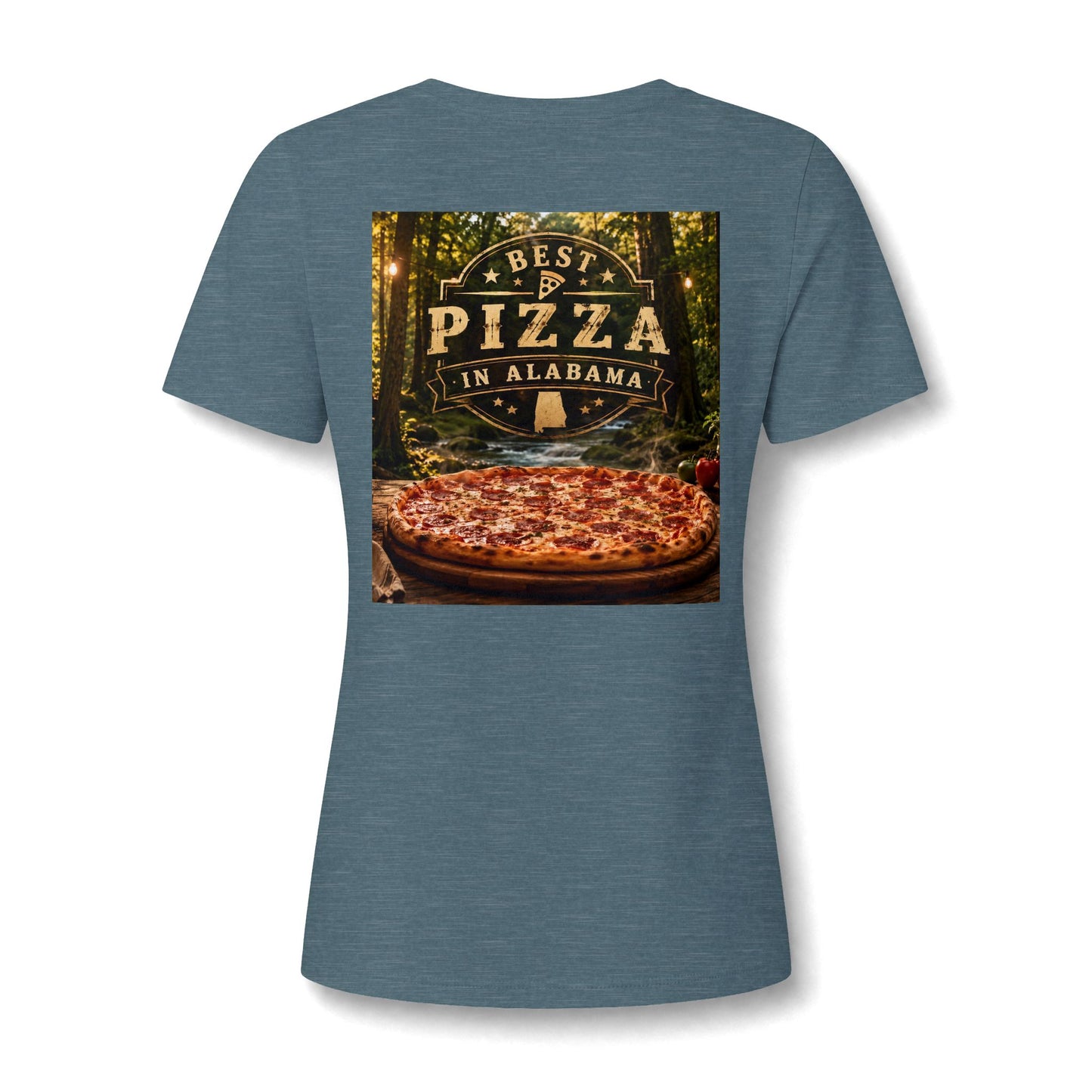 Best Pizza in Alabama T-Shirt — Women's V‑Neck Pizza Lover Tee