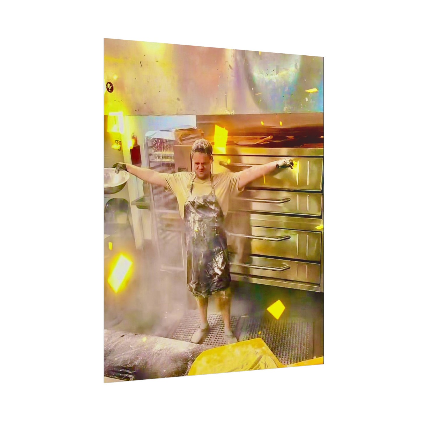 Baker Celebration Rolled Poster — Colorful Bakery Kitchen Art