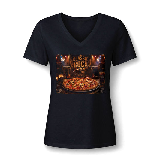 Classic Rock Pizza V-Neck Tee