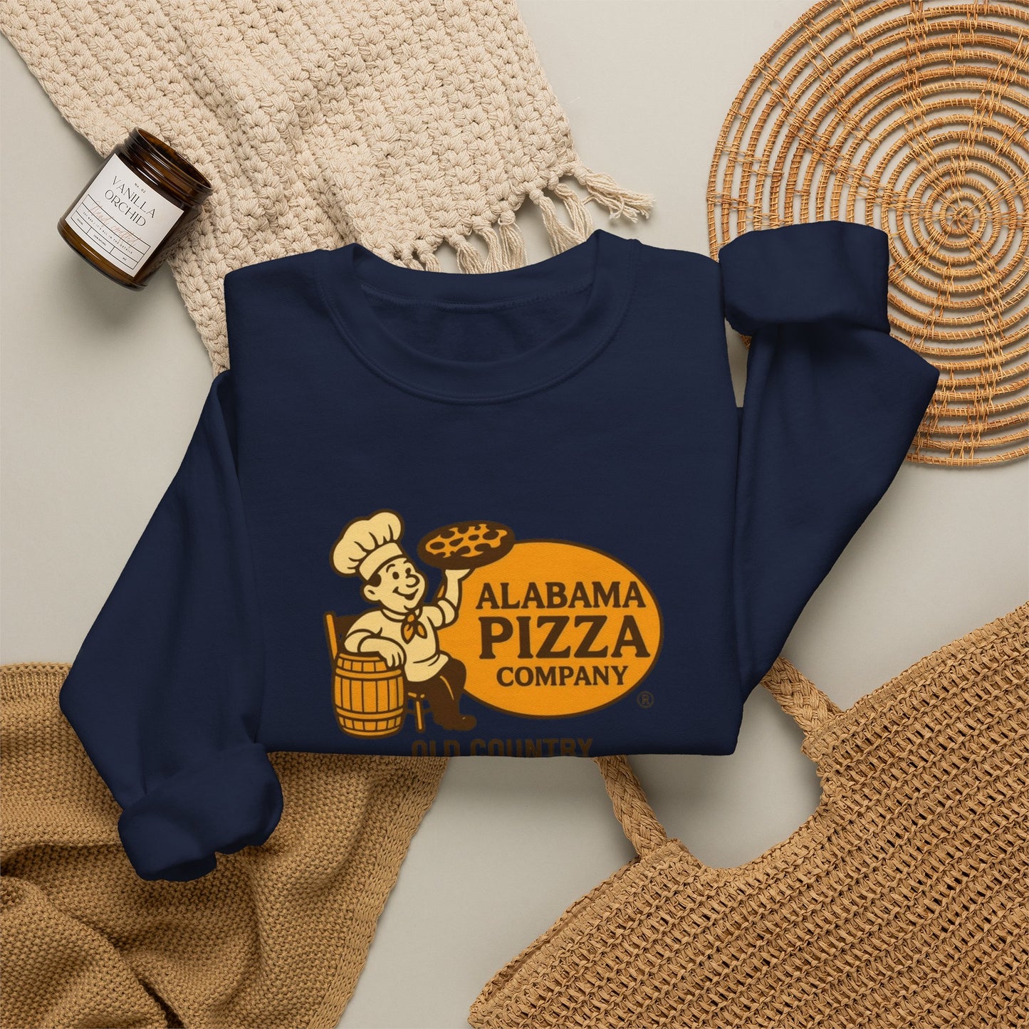 Alabama Pizza Company Crewneck Sweatshirt – Old Country Pizza Shop Vintage Logo