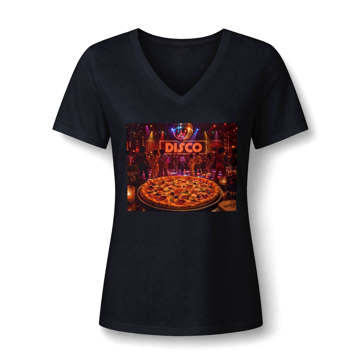 Disco Pizza V-Neck Tee