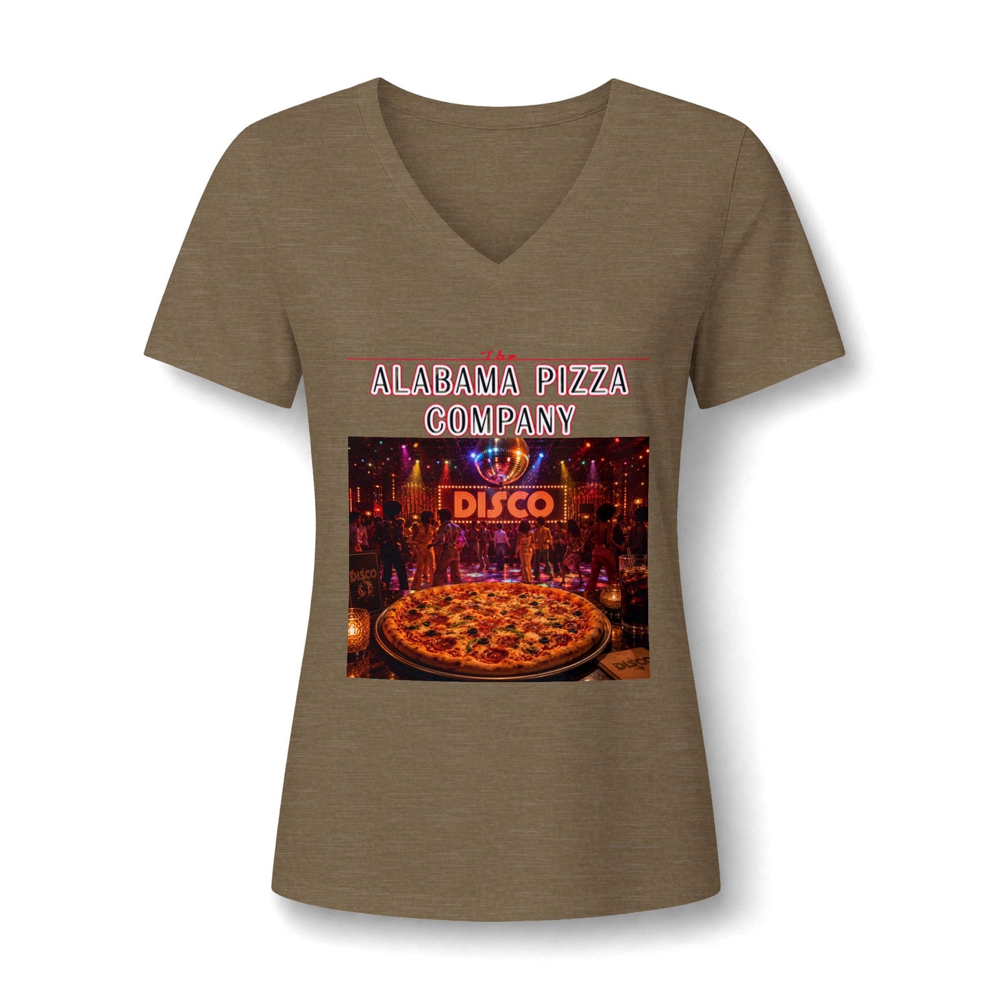 Pizza Disco V-Neck Tee — Mamma Pizza Company Graphic Shirt