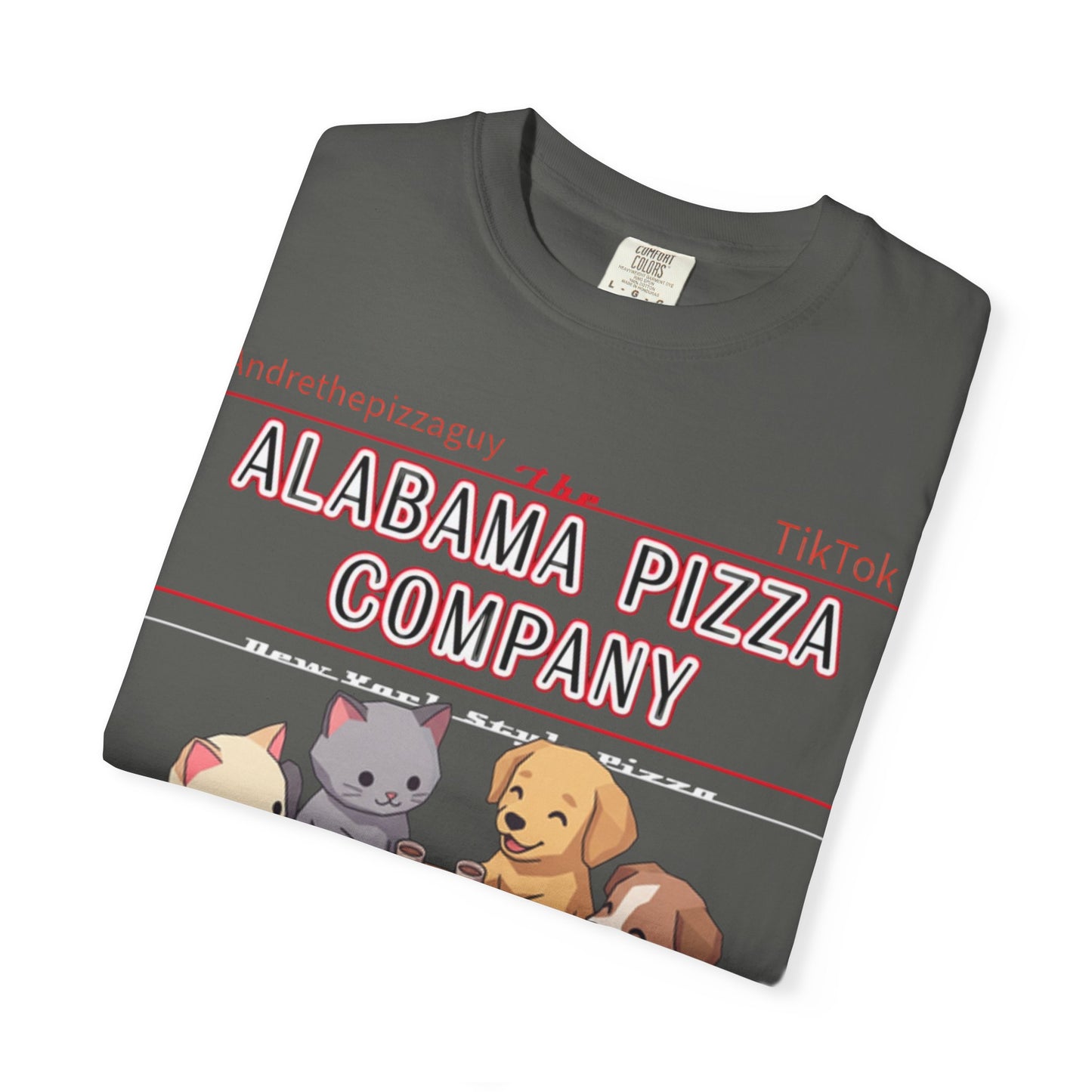 Alabama Pizza Company T-Shirt — Cute Dogs Sharing Pizza Graphic Tee