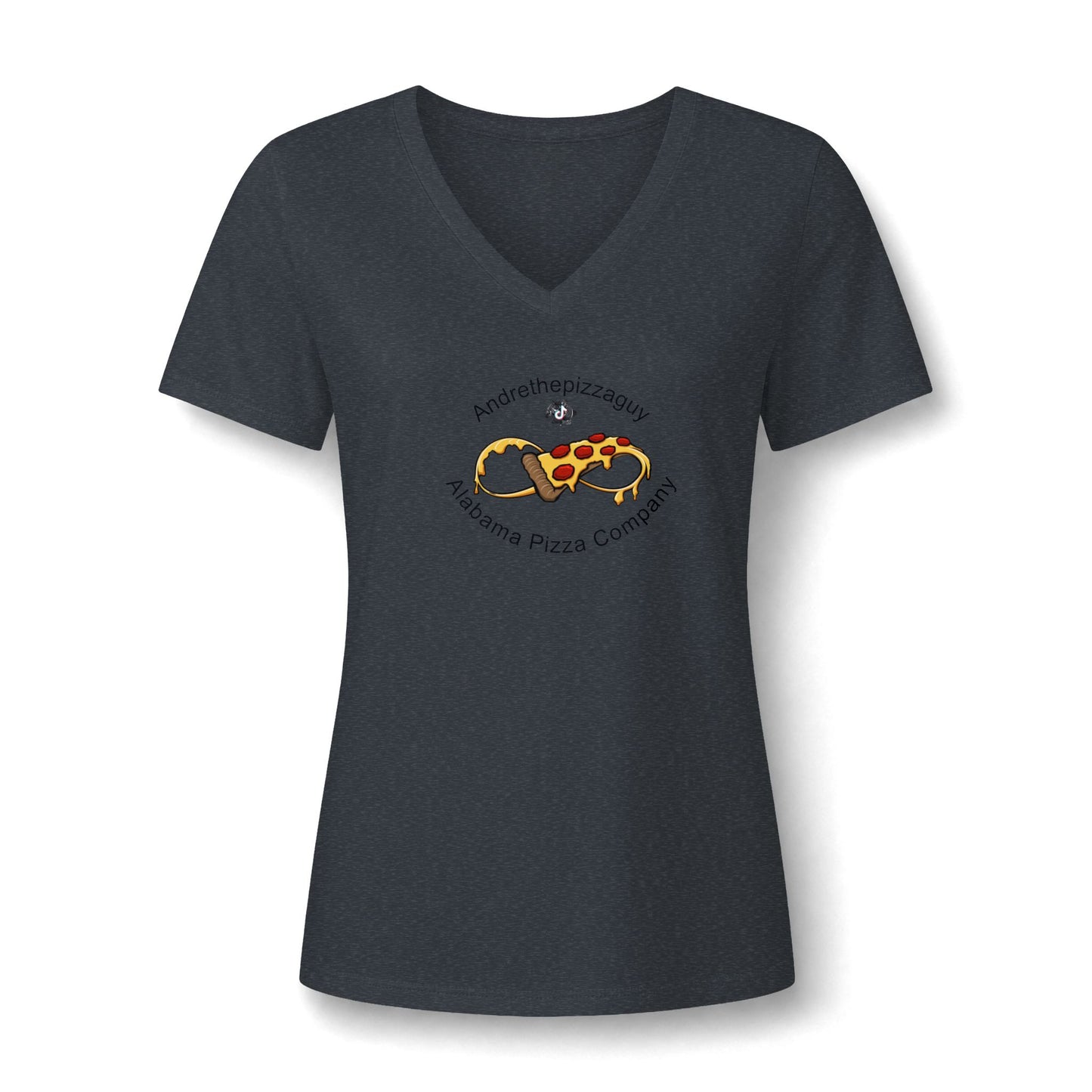 Women's V-Neck Pizza Lover Tee - 'Adventures in Delivery' Graphic
