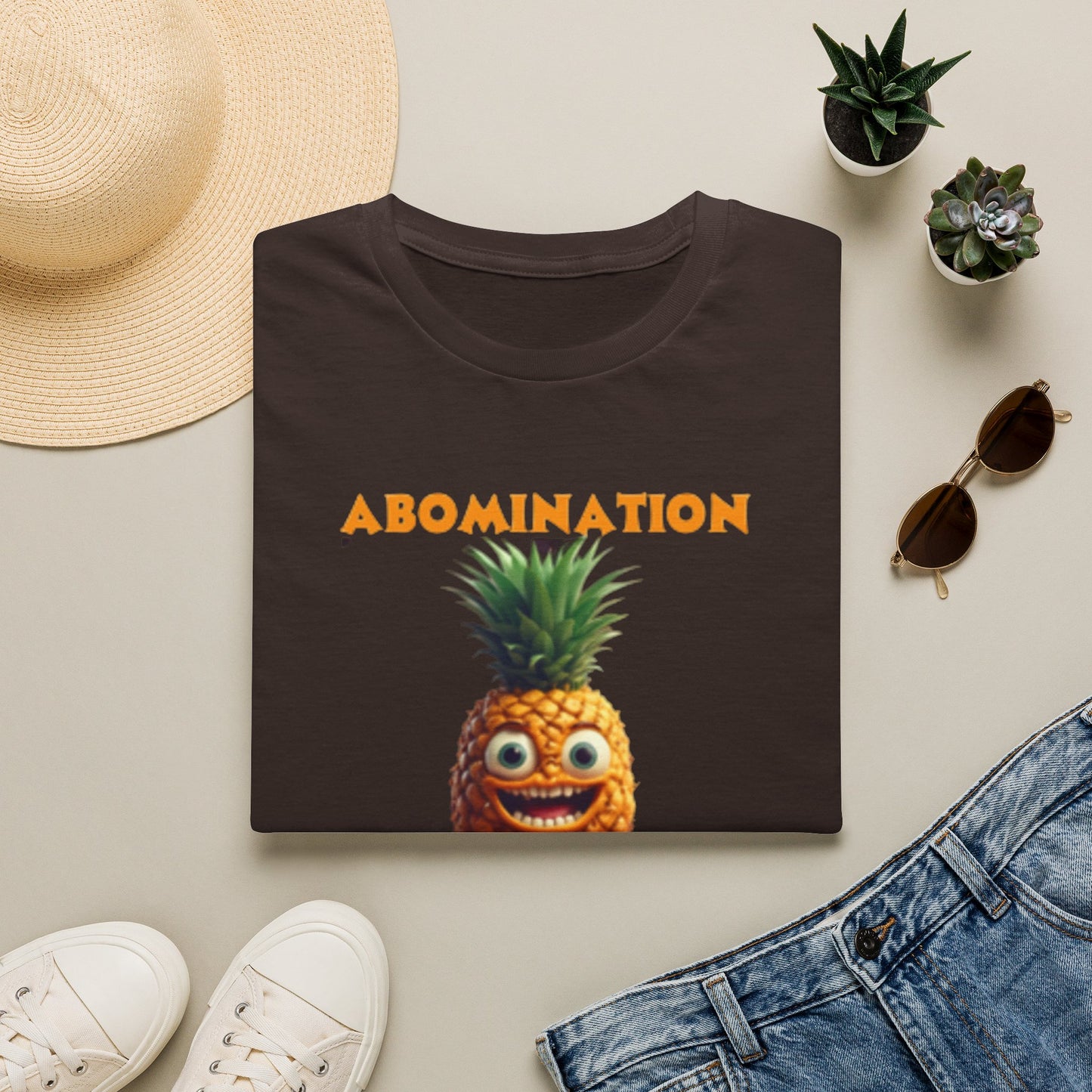 Abomination Pineapple Graphic T-Shirt — Funny Novelty Fruit Tee