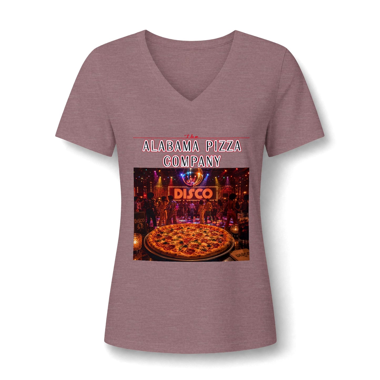 Pizza Disco V-Neck Tee — Mamma Pizza Company Graphic Shirt