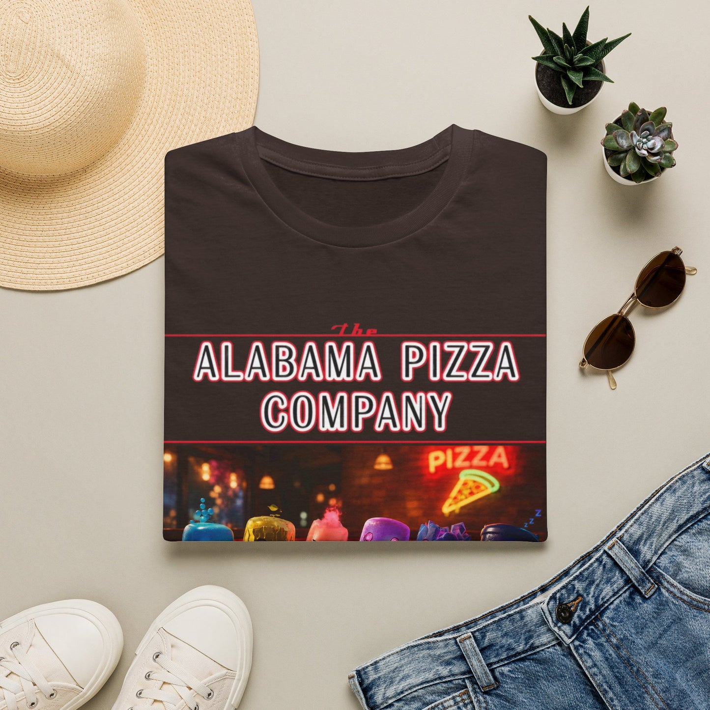 T-Shirt — "The Alabama Pizza Company" Neon Pizzeria Graphic Tee