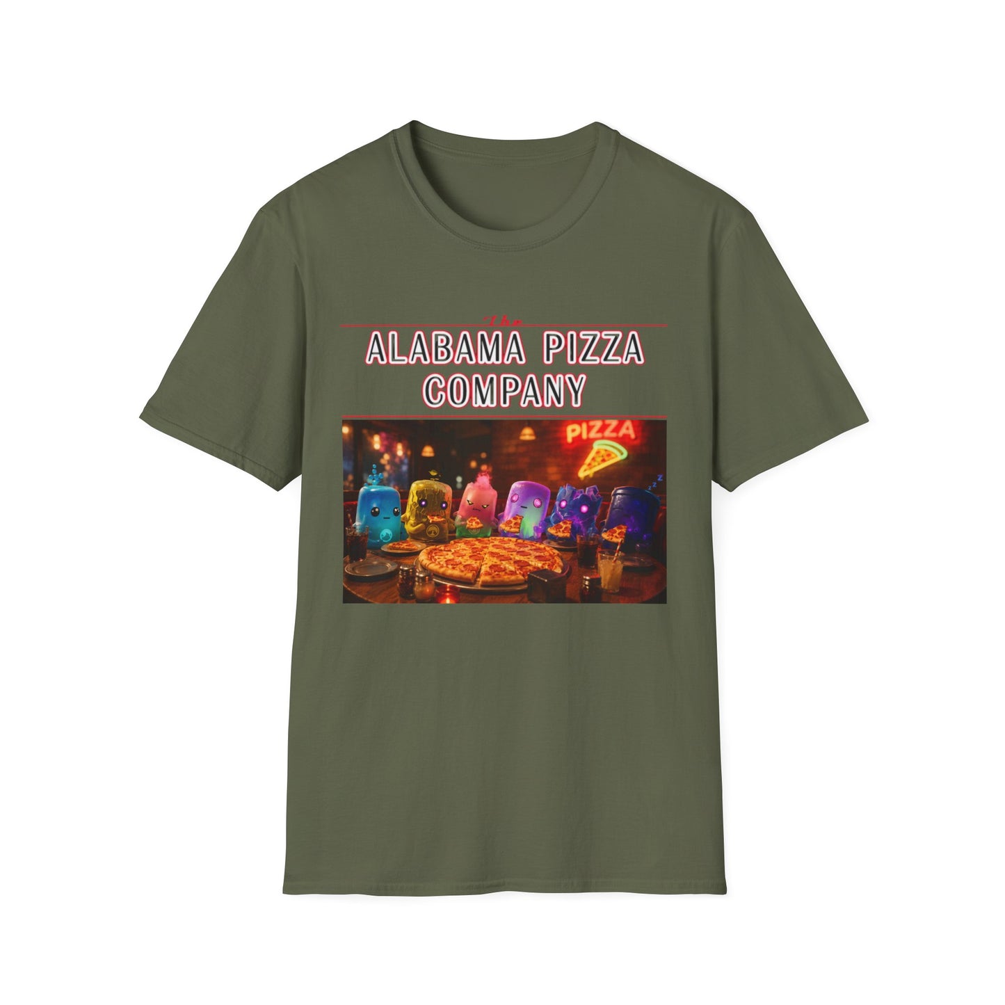 T-Shirt — "The Alabama Pizza Company" Neon Pizzeria Graphic Tee
