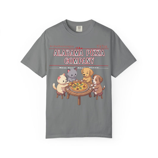 Alabama Pizza Company T-Shirt — Cute Dogs Sharing Pizza Graphic Tee