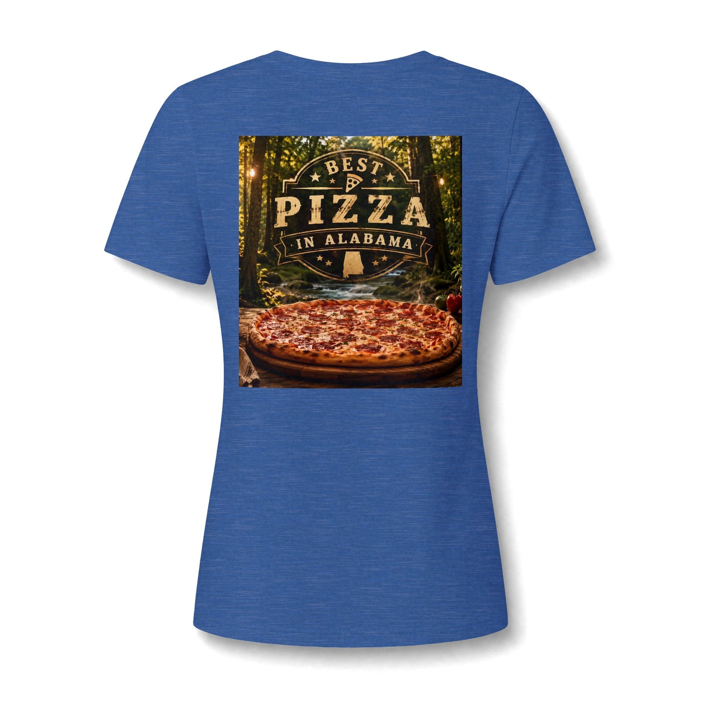 Best Pizza in Alabama T-Shirt — Women's V‑Neck Pizza Lover Tee