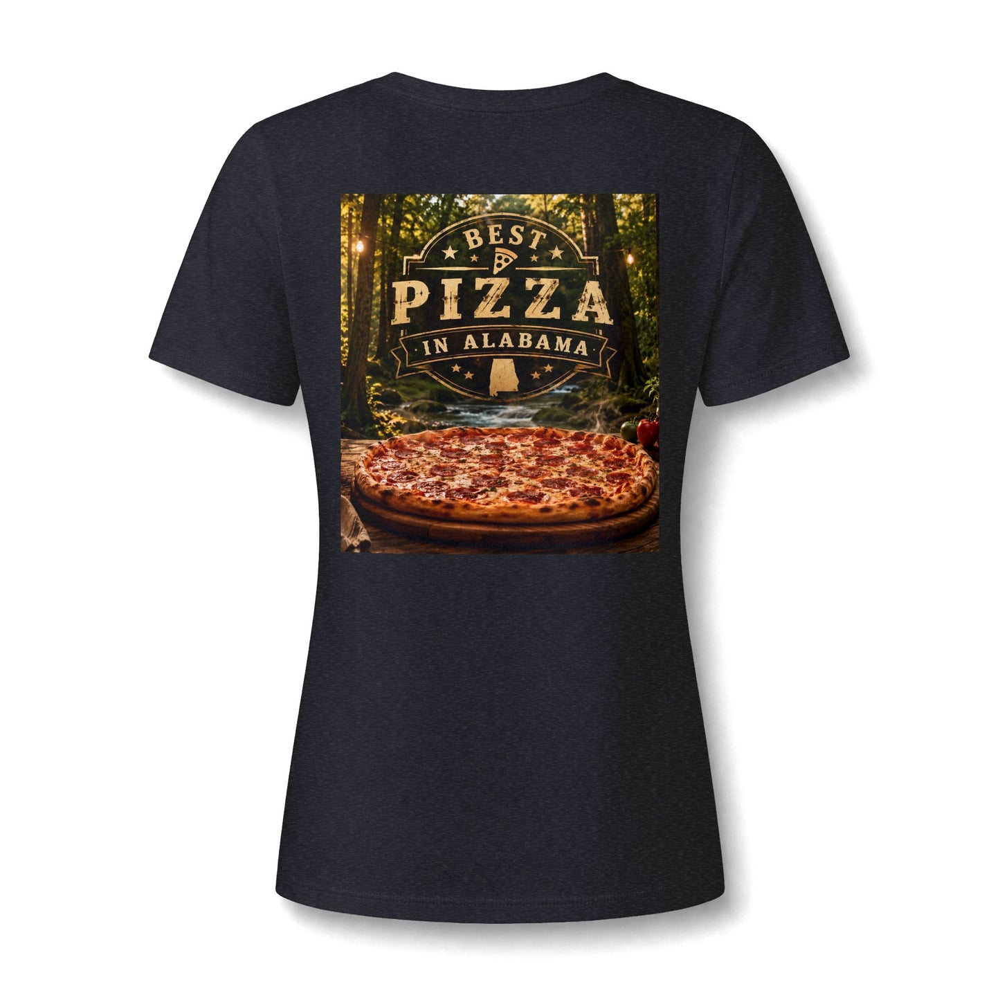 Best Pizza in Alabama T-Shirt — Women's V‑Neck Pizza Lover Tee