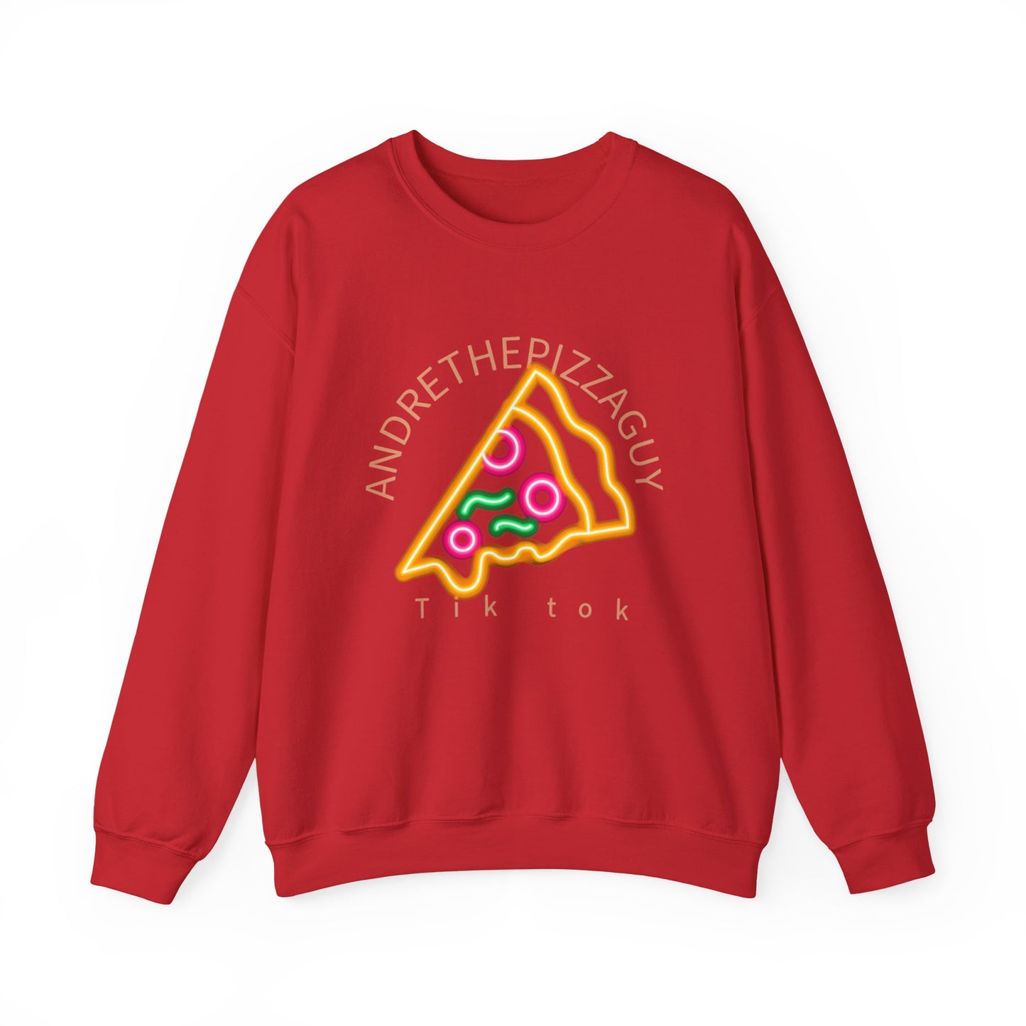 Pizza Slice Crewneck Sweatshirt — "andrethepizzaguy" TikTok Graphic
