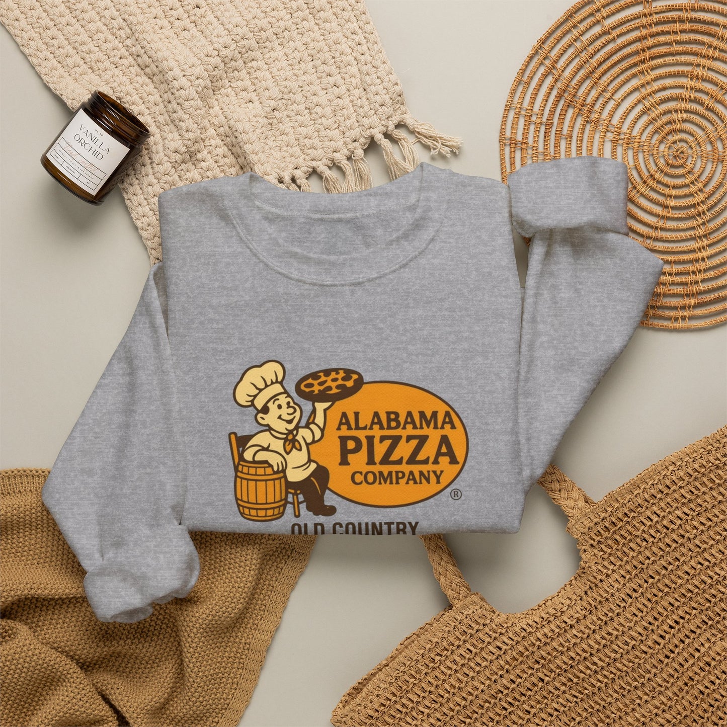 Alabama Pizza Company Crewneck Sweatshirt – Old Country Pizza Shop Vintage Logo