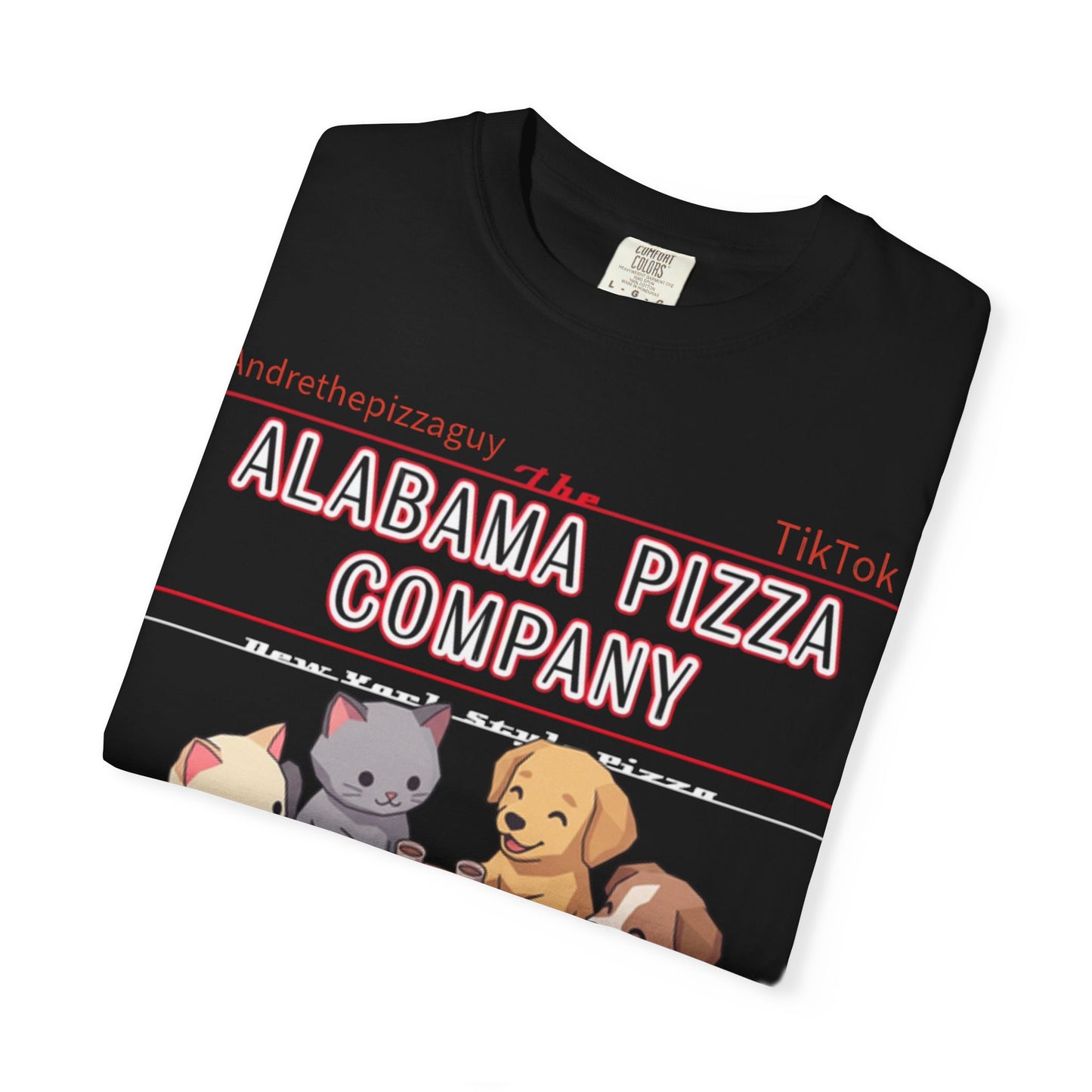 Alabama Pizza Company T-Shirt — Cute Dogs Sharing Pizza Graphic Tee