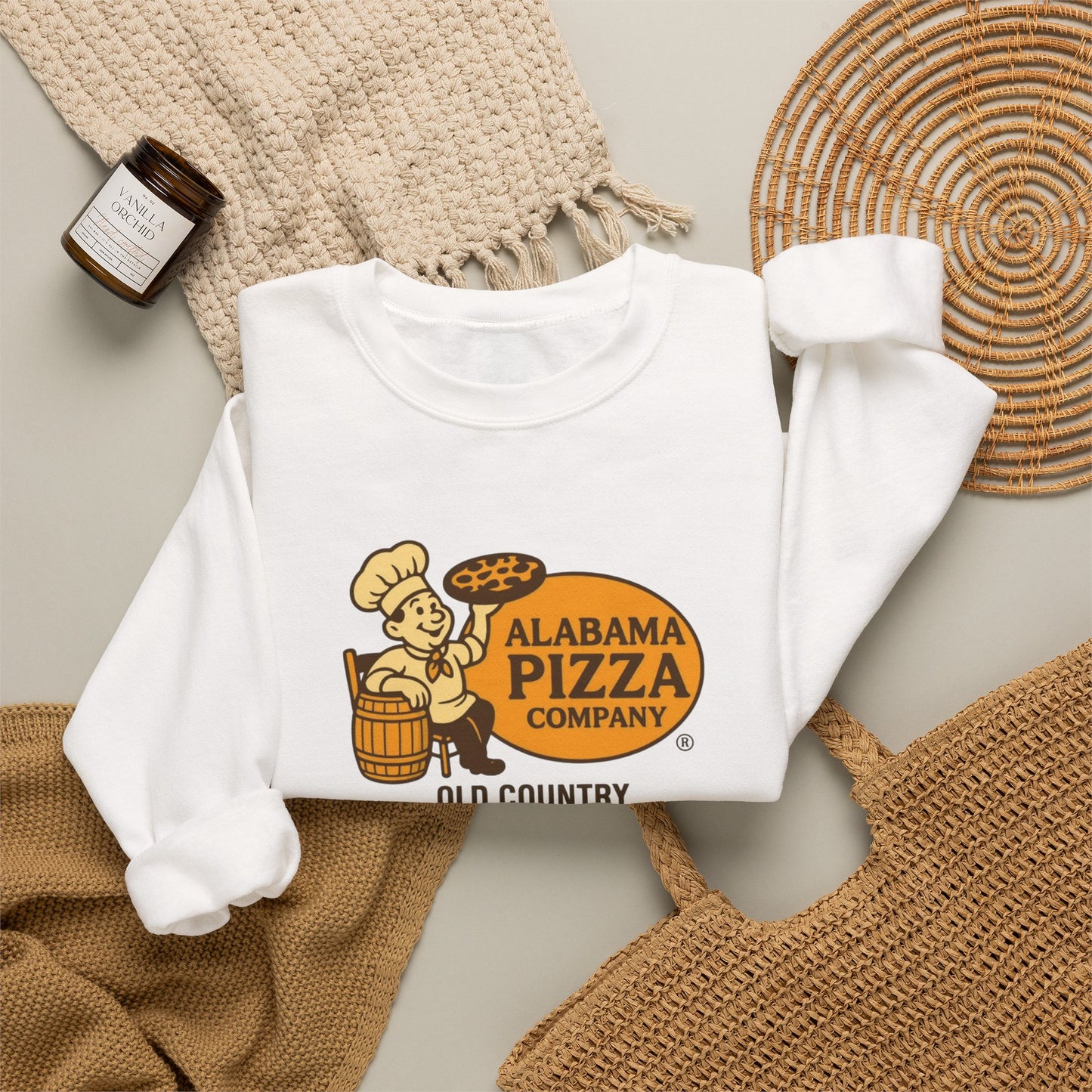Alabama Pizza Company Crewneck Sweatshirt – Old Country Pizza Shop Vintage Logo