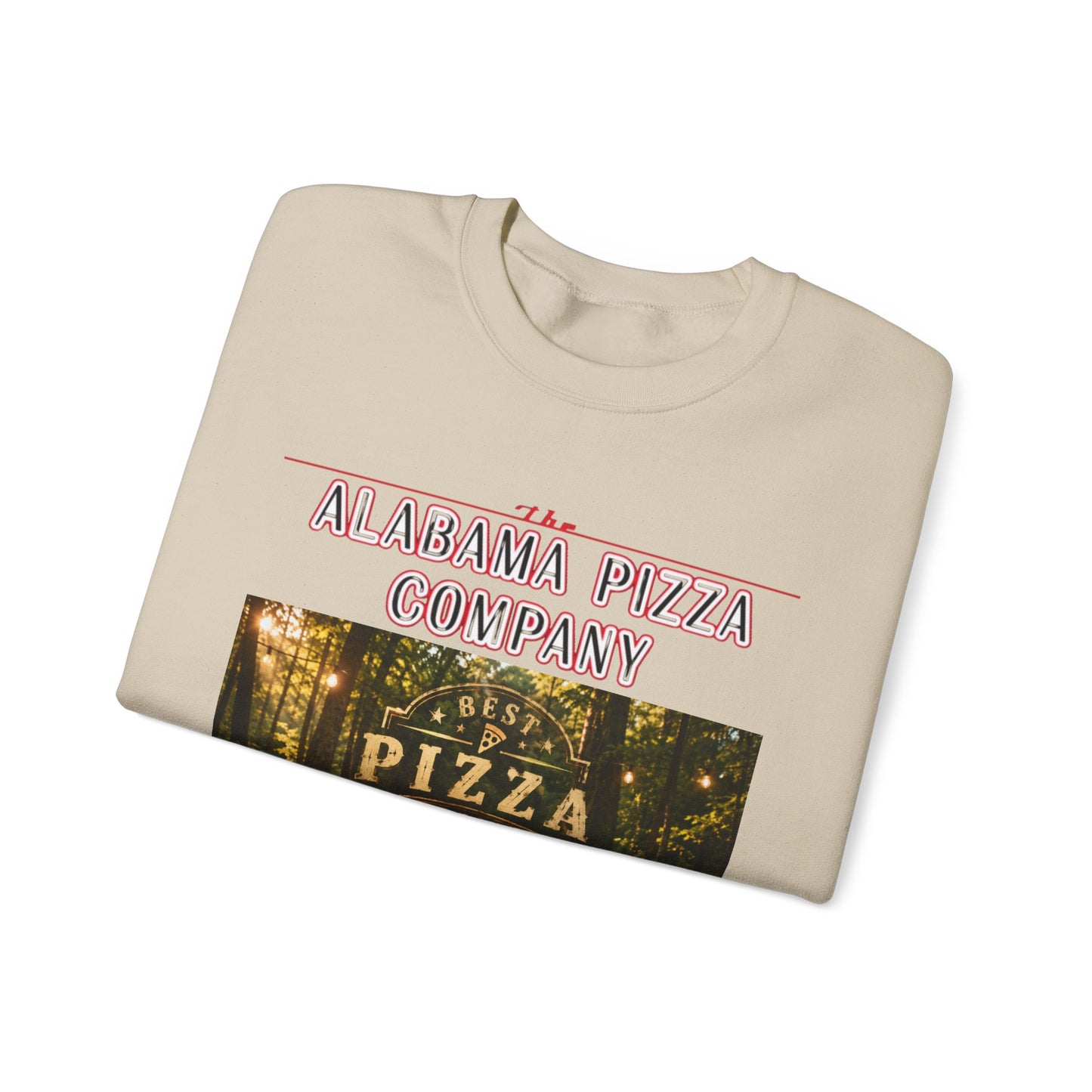 Pizza Crewneck Sweatshirt — Alabama Pizza Company Vintage Pizzeria Design