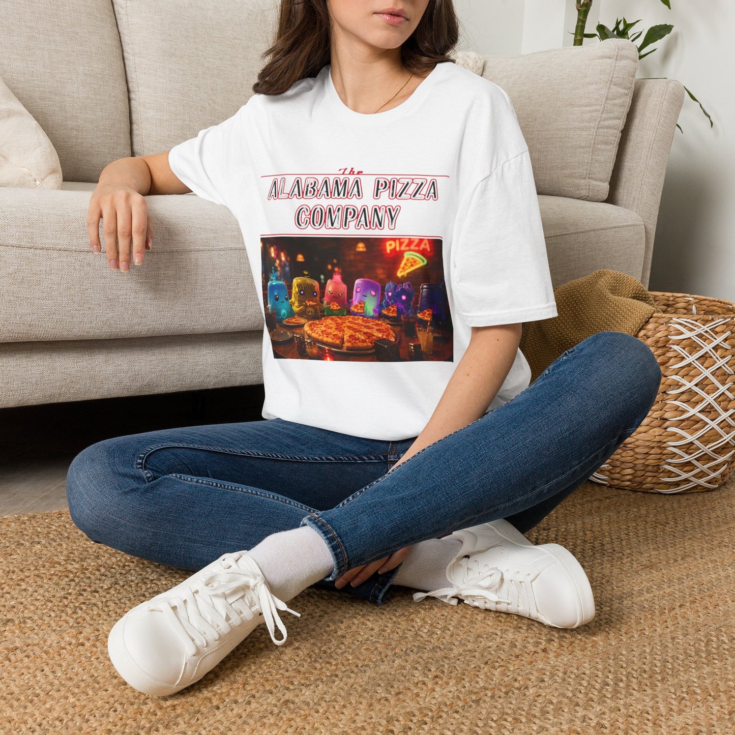 T-Shirt — "The Alabama Pizza Company" Neon Pizzeria Graphic Tee