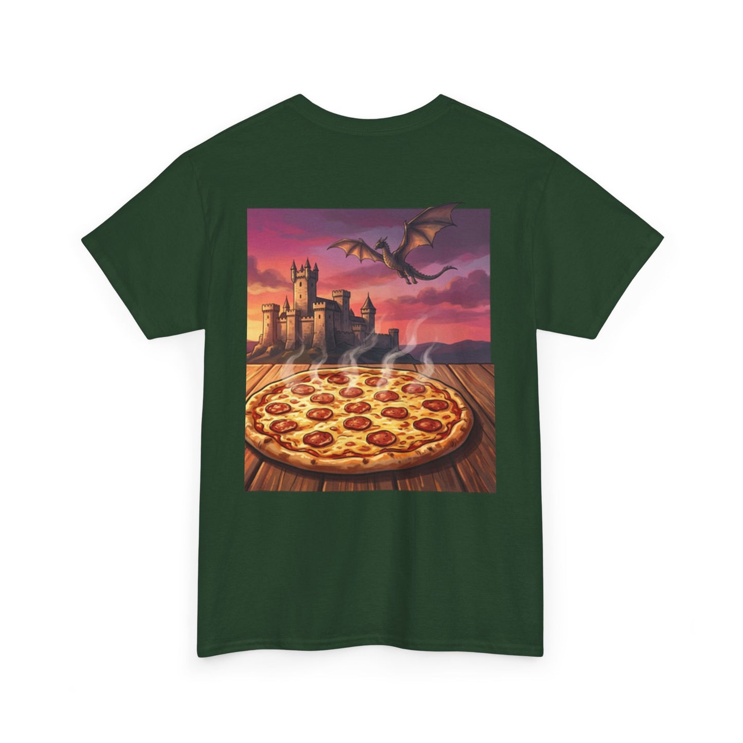 Fantasy Pizza Tee — Dragon Castle Pizza Graphic Shirt
