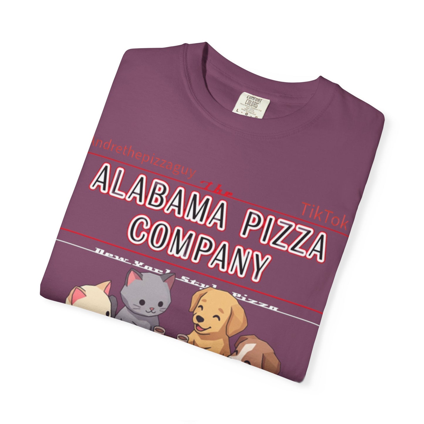 Alabama Pizza Company T-Shirt — Cute Dogs Sharing Pizza Graphic Tee