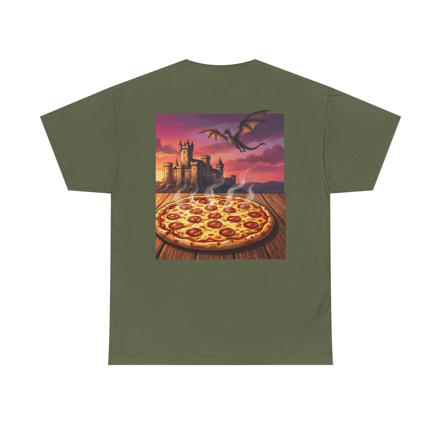 Fantasy Pizza Tee — Dragon Castle Pizza Graphic Shirt