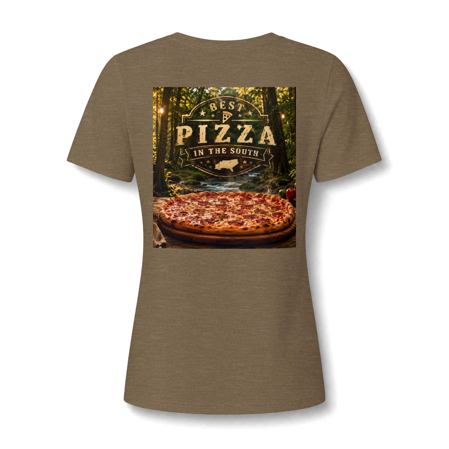 Pizza In The South V-Neck Tee — Women's Pizza Lover Shirt