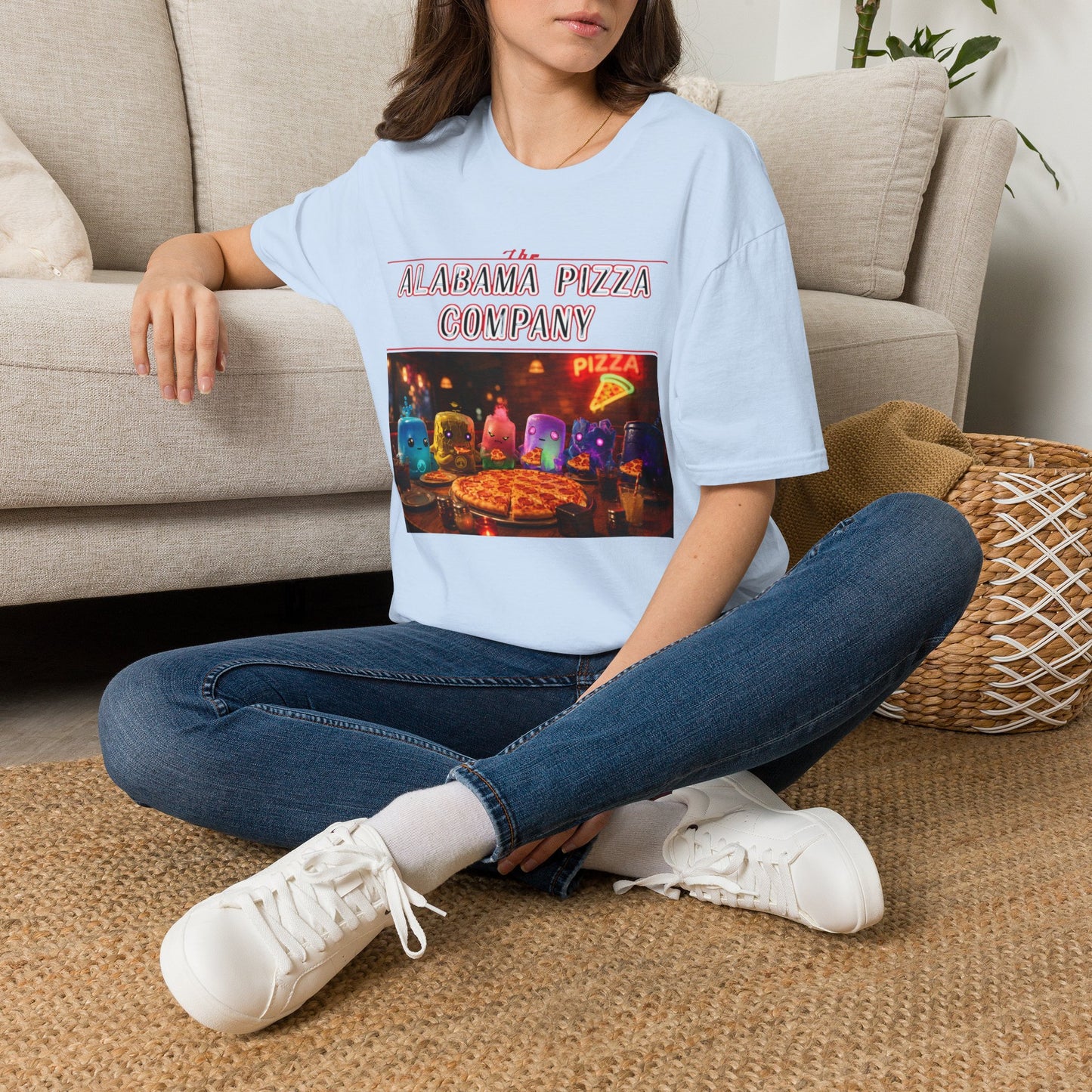 T-Shirt — "The Alabama Pizza Company" Neon Pizzeria Graphic Tee