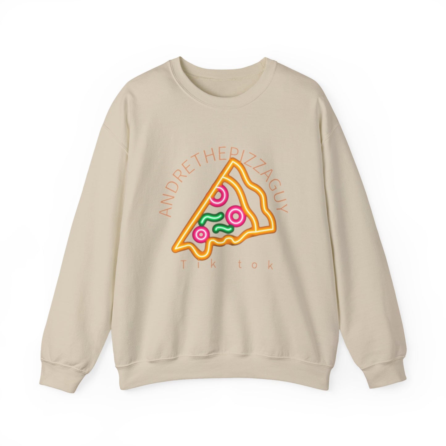 Pizza Slice Crewneck Sweatshirt — "andrethepizzaguy" TikTok Graphic