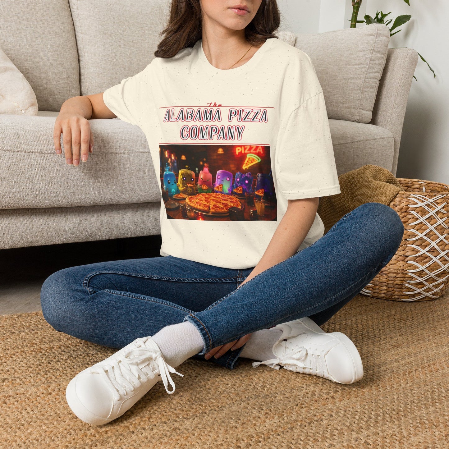 T-Shirt — "The Alabama Pizza Company" Neon Pizzeria Graphic Tee