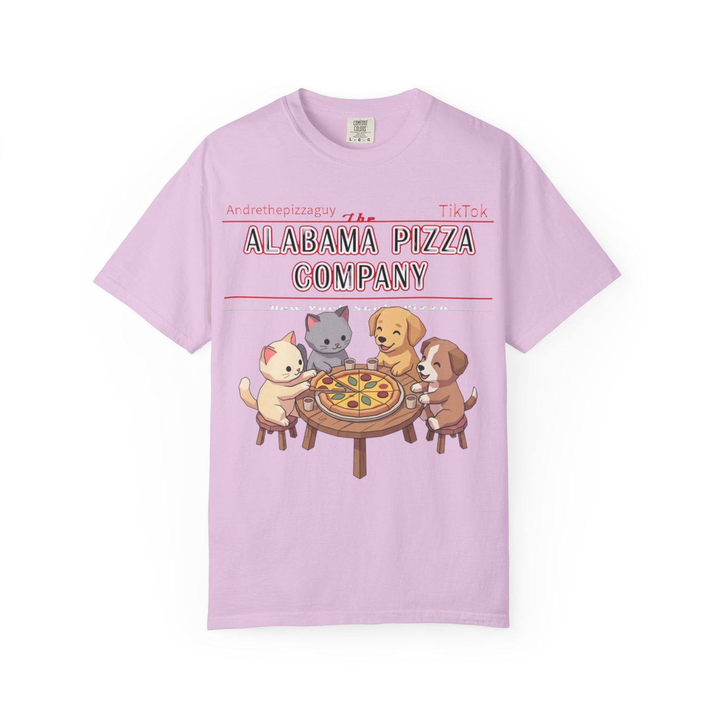 Alabama Pizza Company T-Shirt — Cute Dogs Sharing Pizza Graphic Tee