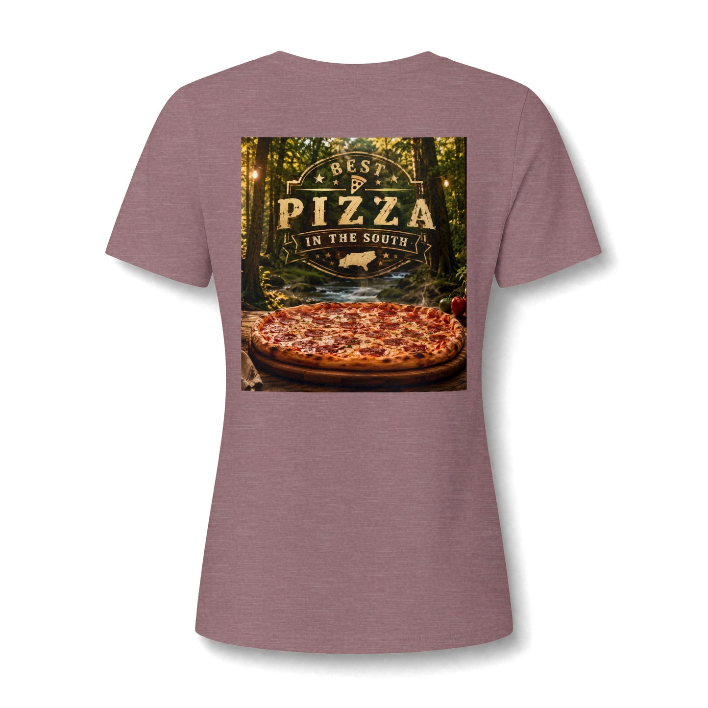 Pizza In The South V-Neck Tee — Women's Pizza Lover Shirt
