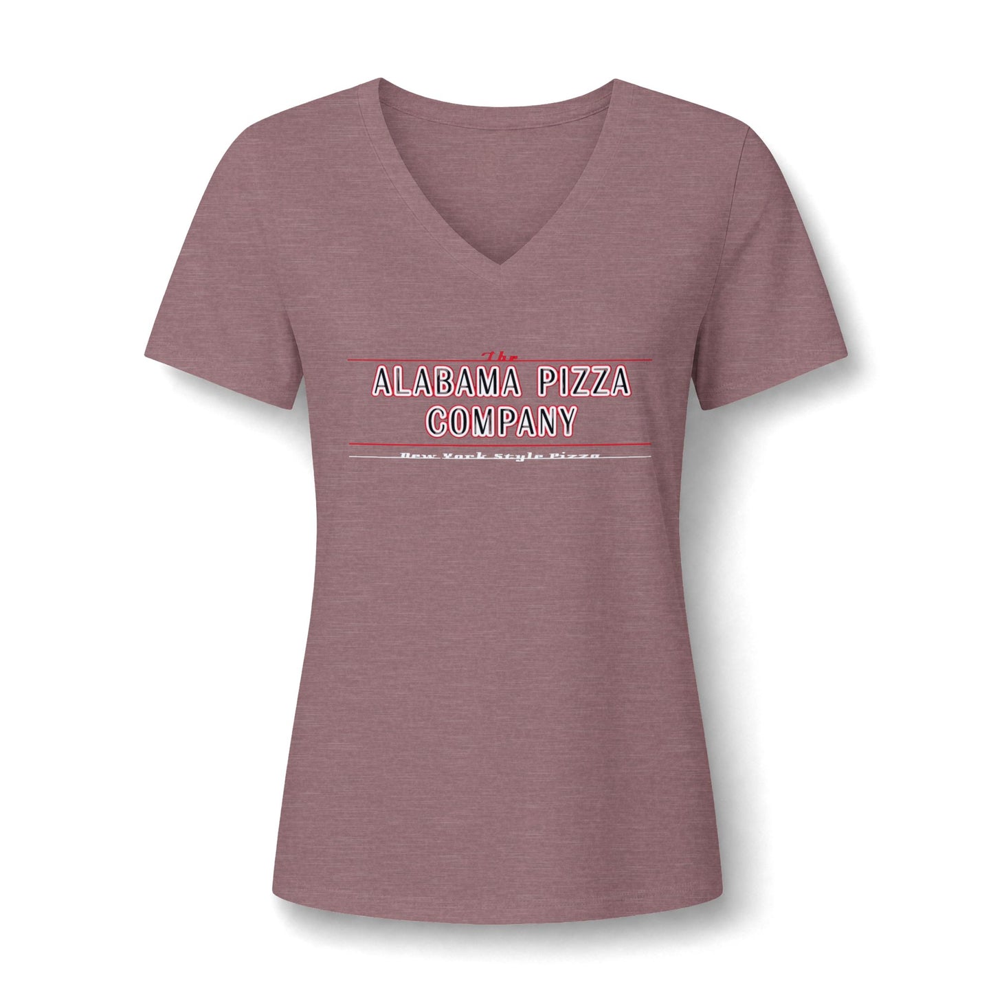 Women's V-Neck Tee — Mamma Pizza Company Retro Logo