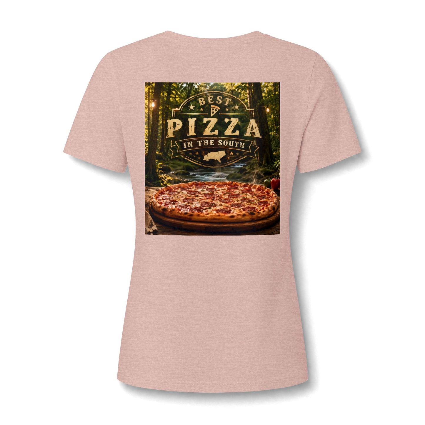 Pizza In The South V-Neck Tee — Women's Pizza Lover Shirt