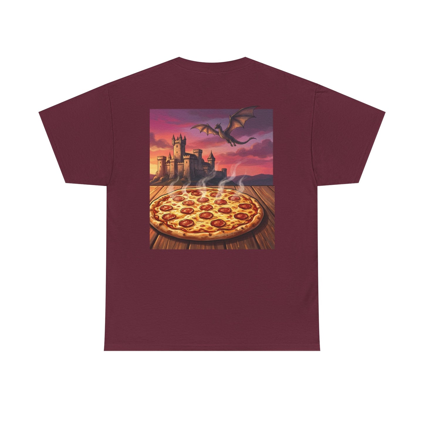 Fantasy Pizza Tee — Dragon Castle Pizza Graphic Shirt
