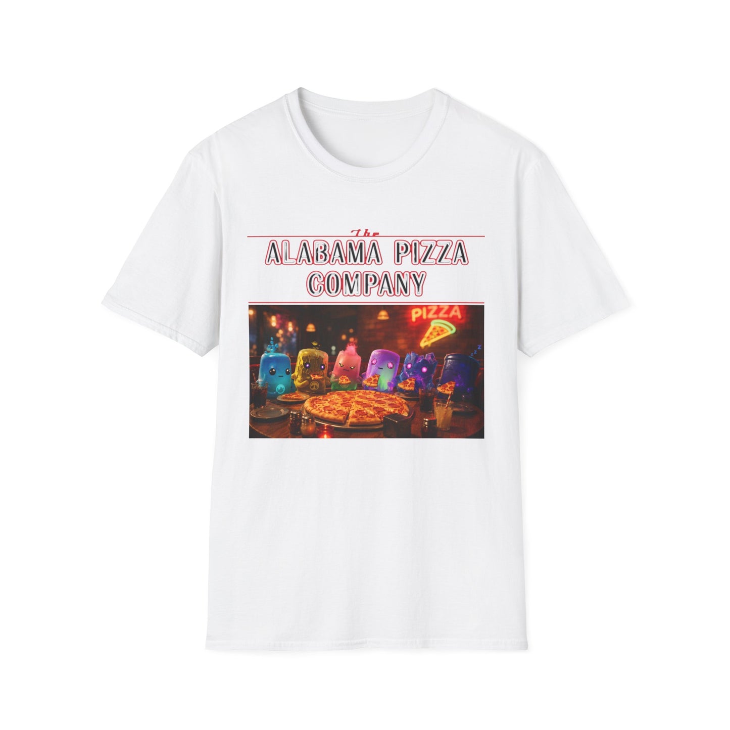 T-Shirt — "The Alabama Pizza Company" Neon Pizzeria Graphic Tee