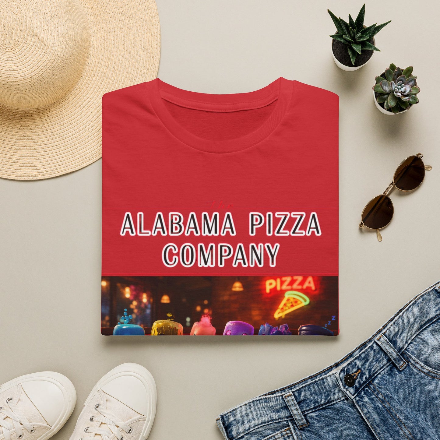 T-Shirt — "The Alabama Pizza Company" Neon Pizzeria Graphic Tee