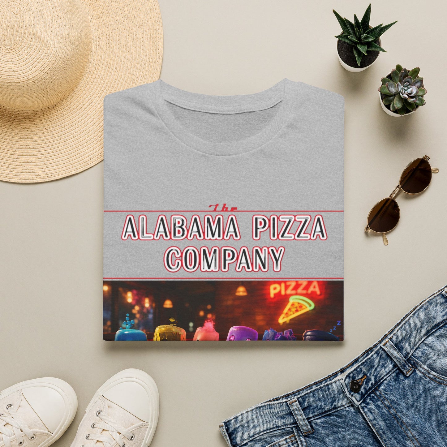 T-Shirt — "The Alabama Pizza Company" Neon Pizzeria Graphic Tee