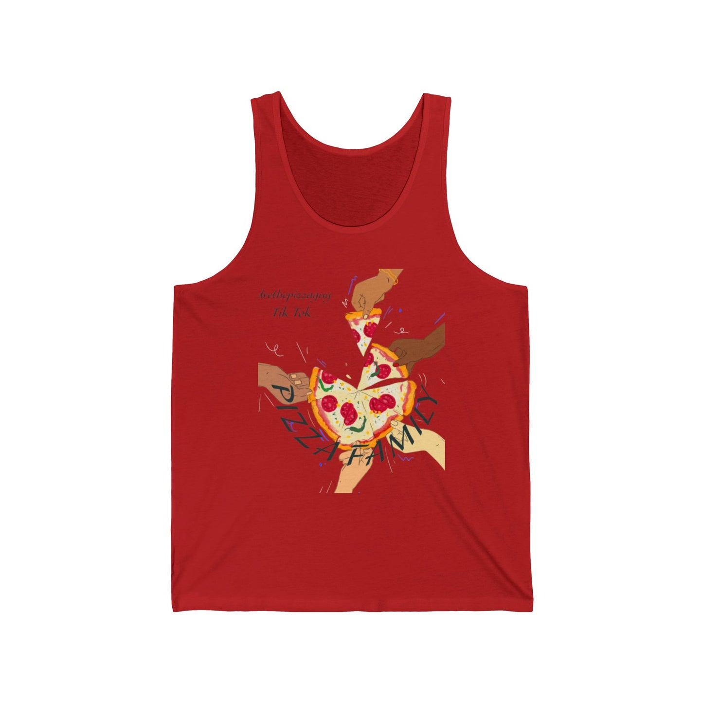 Pizza Family Tank Top — Retro Slice-Sharing Graphic